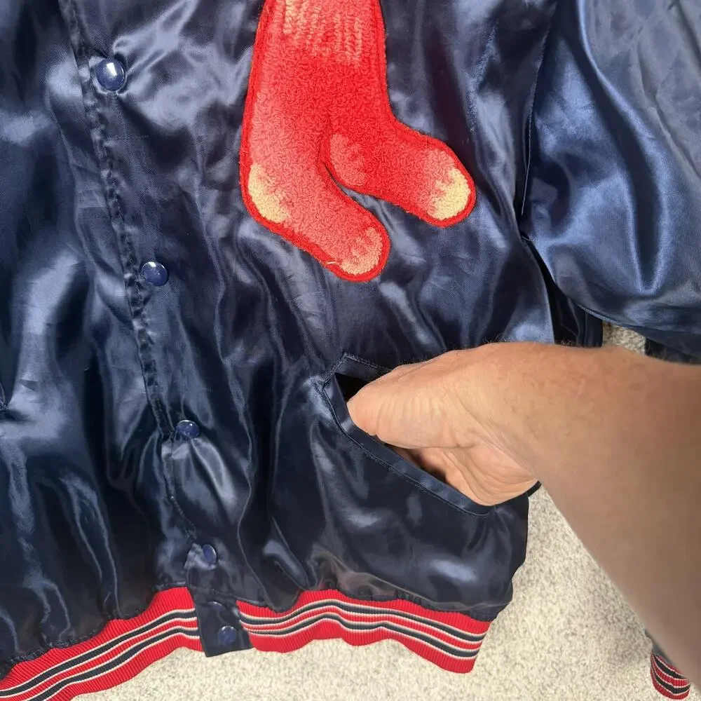 Vtg 80s Boston Red Sox MLB Baseball Bomber Jacket L Sports Gorpcore Streetwear